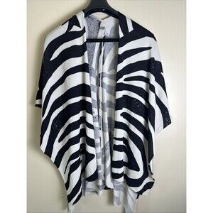 CHICO'S Zebra Print Asymmetrical Shawl/Wrap - One Size
